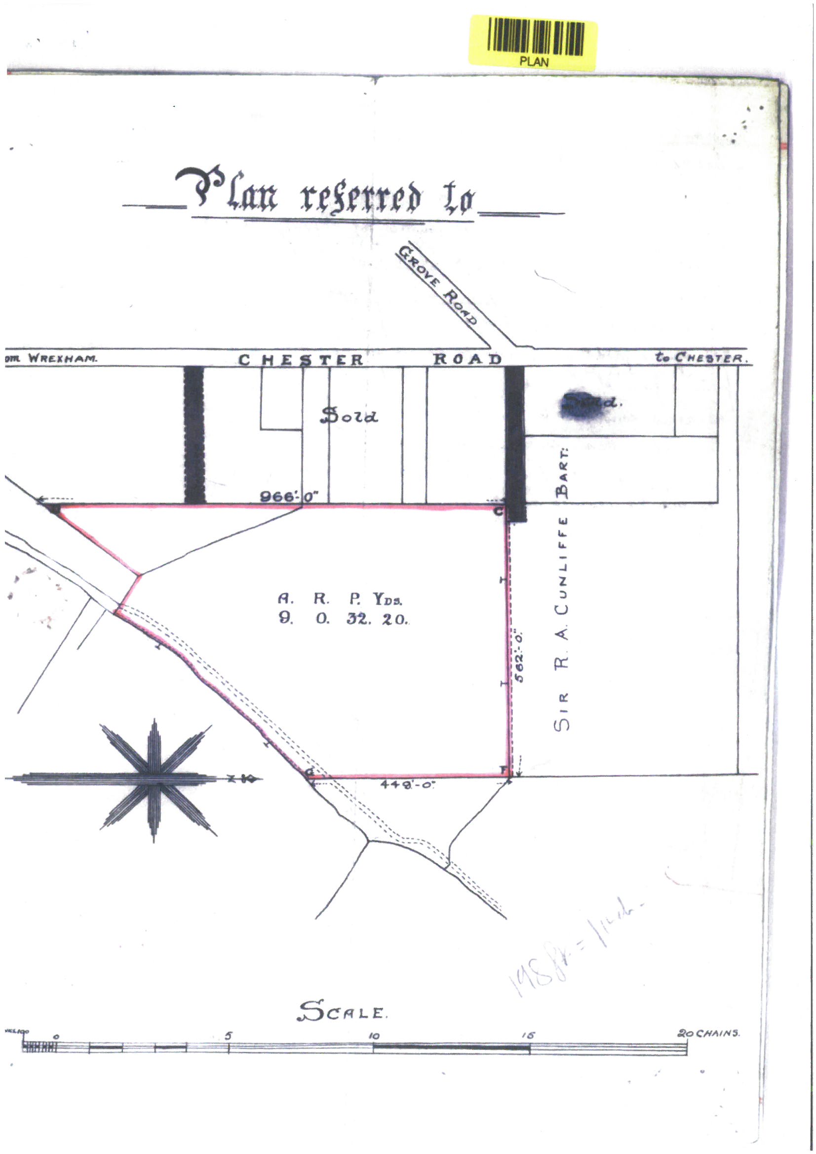 Grove Park School Wrexham 1913 Covenant Plan